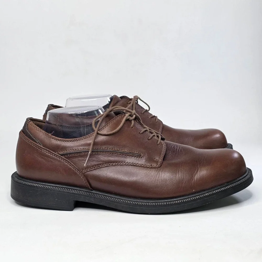 Dunham Oxford Shoes Men's Size 11.5 2E Wide Brown Leather Waterproof Casual Arch